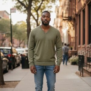 Banana Republic Men's Olive V-Neck Sweater Sz Med